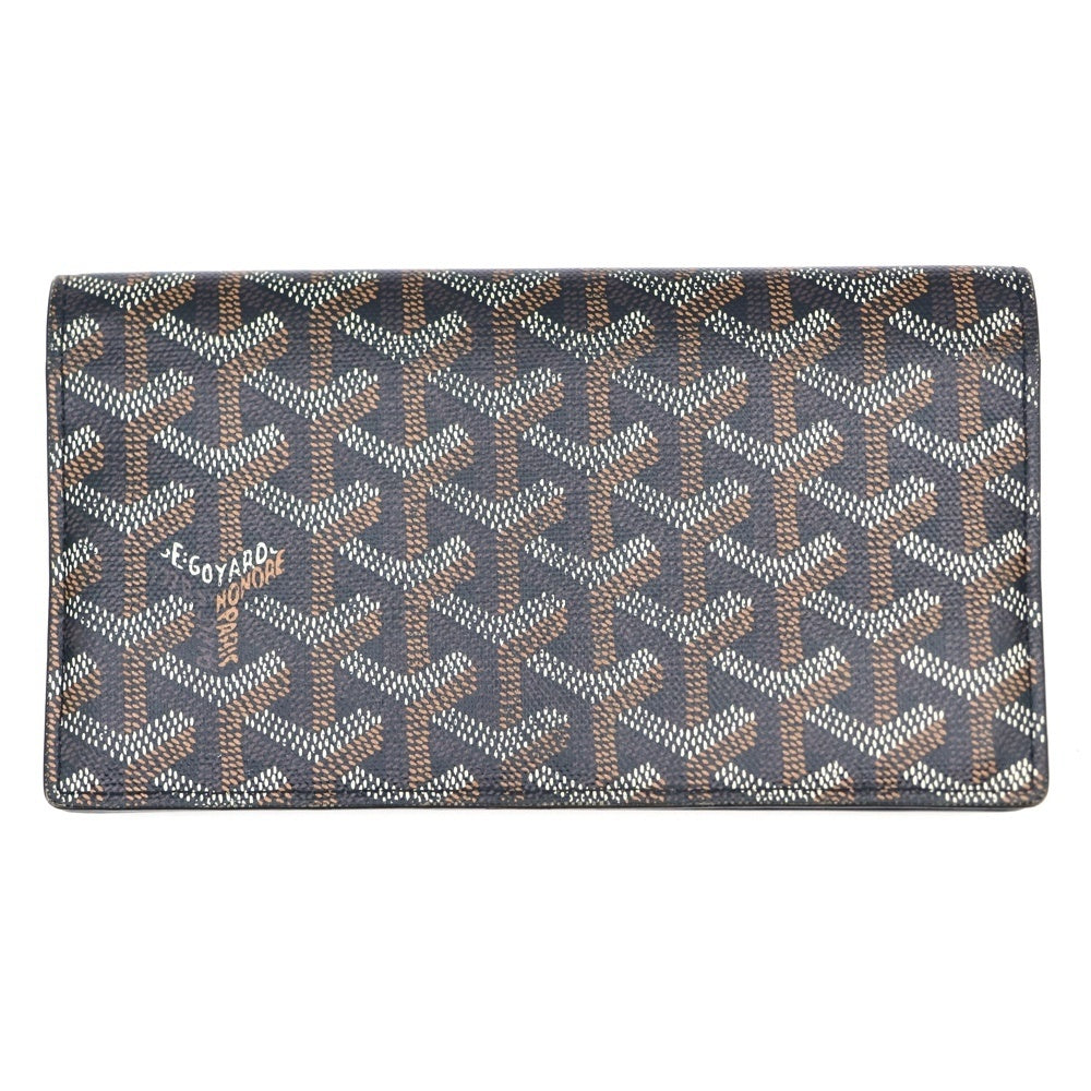 GOYARD(ゴヤール) Richelieu Wallet リシュリュー ヘリンボーン 総柄 PVCレザーウォレット 2つ折り財布 ブラック