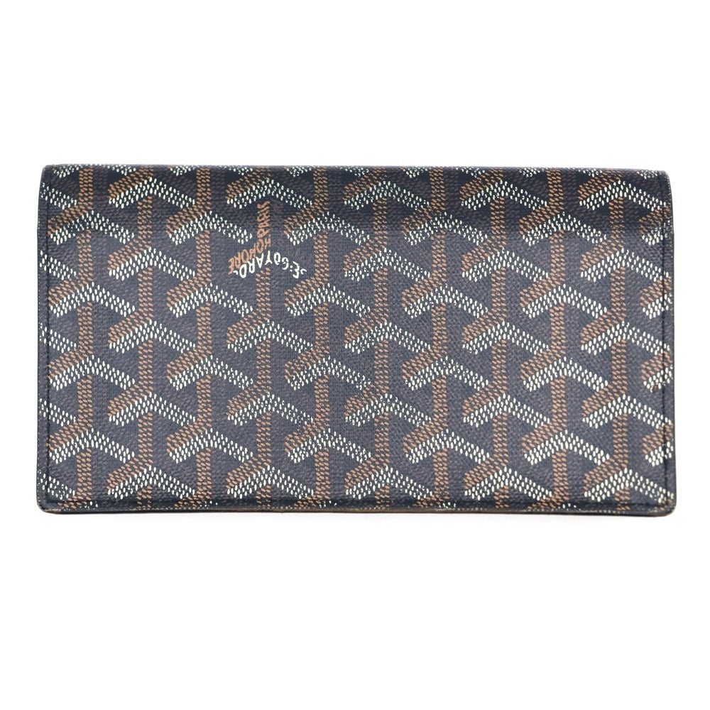 GOYARD(ゴヤール) Richelieu Wallet リシュリュー ヘリンボーン 総柄 PVCレザーウォレット 2つ折り財布 ブラック