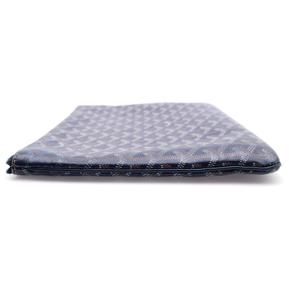 GOYARD(ゴヤール) Senat MM セナMM ヘリンボーン 総柄 PVCレザークラッチバッグ セカンドバッグ ネイビー
