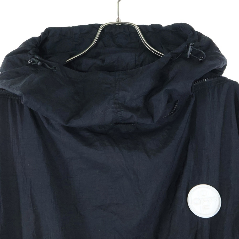 OFF-WHITE(オフホワイト) 19AW Nylon Jacket プルオーバーナイロンジャケット パーカー フーディー ブラック OMEA187E19E15024