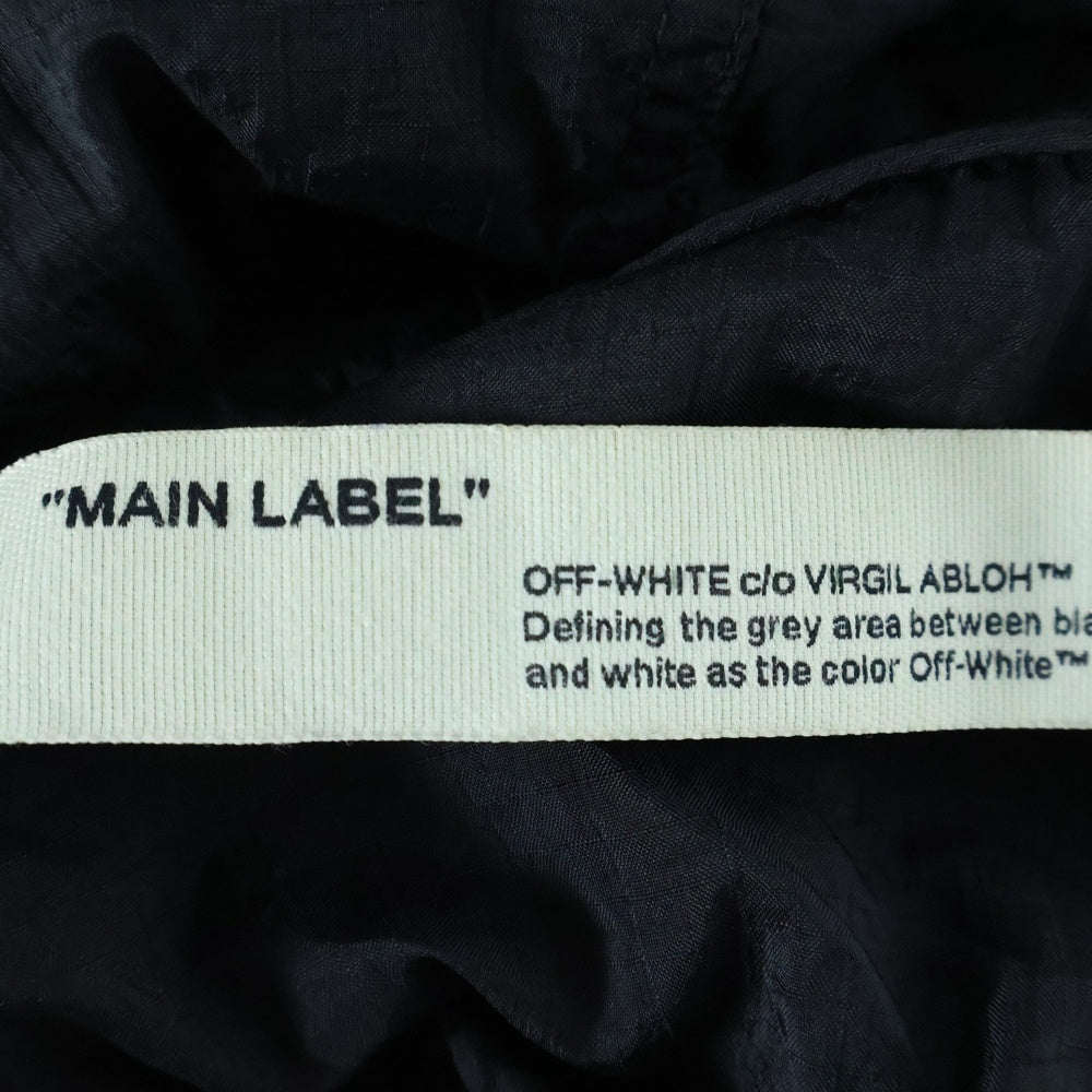 OFF-WHITE(オフホワイト) 19AW Nylon Jacket プルオーバーナイロンジャケット パーカー フーディー ブラック OMEA187E19E15024