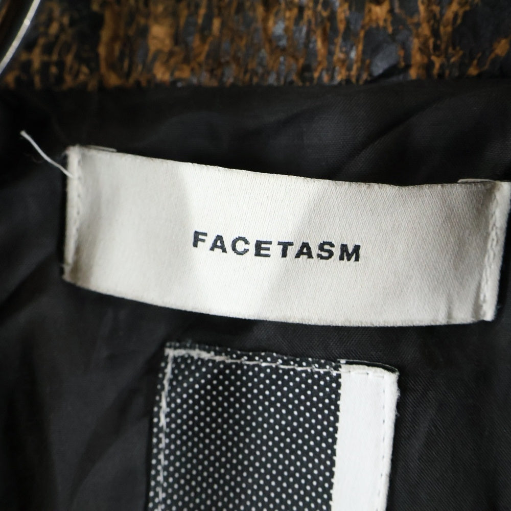 FACETASM(ファセッタズム) 20SS RIDERS JACKET ダメージ加工 クラックレザー ライダースジャケット ブラウン YA-JK-M04