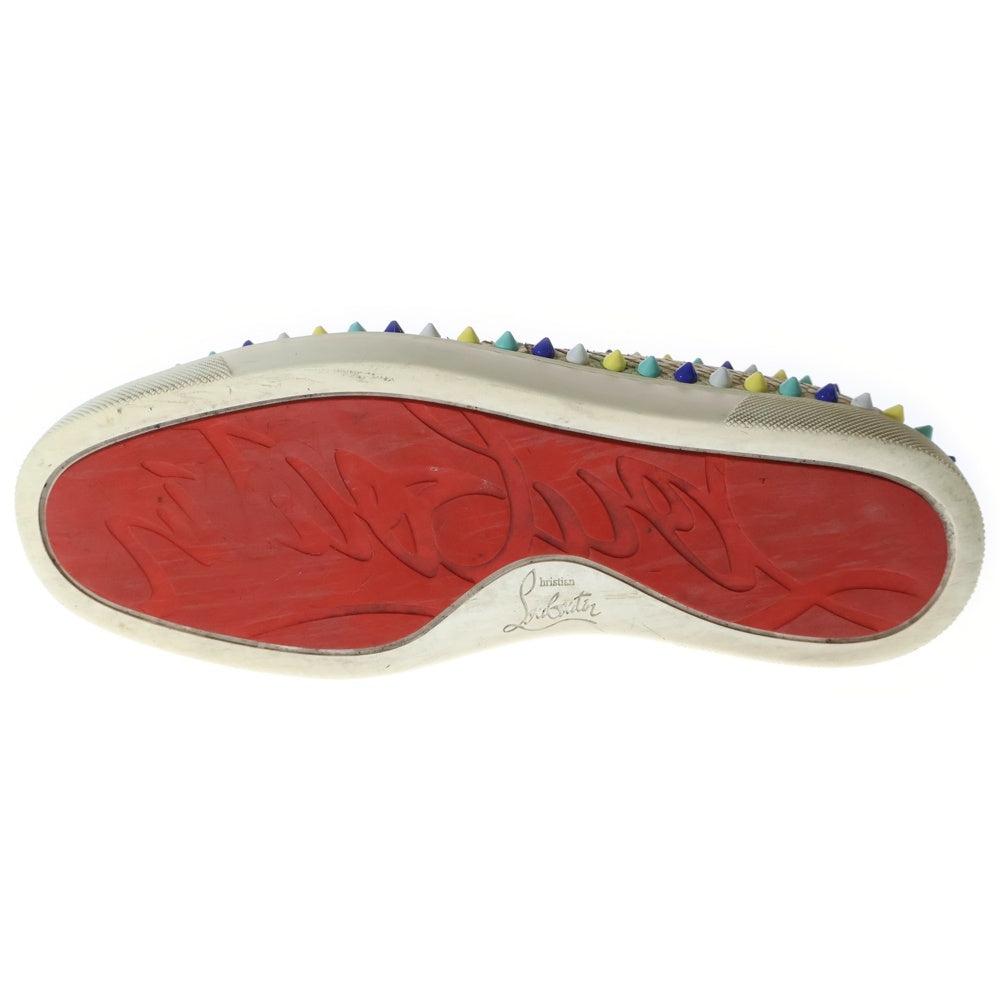 CHRISTIAN LOUBOUTIN(クリスチャンルブタン) Spike Sneaker パイソン スタッズ スパイク ローカットスニーカー ホワイト