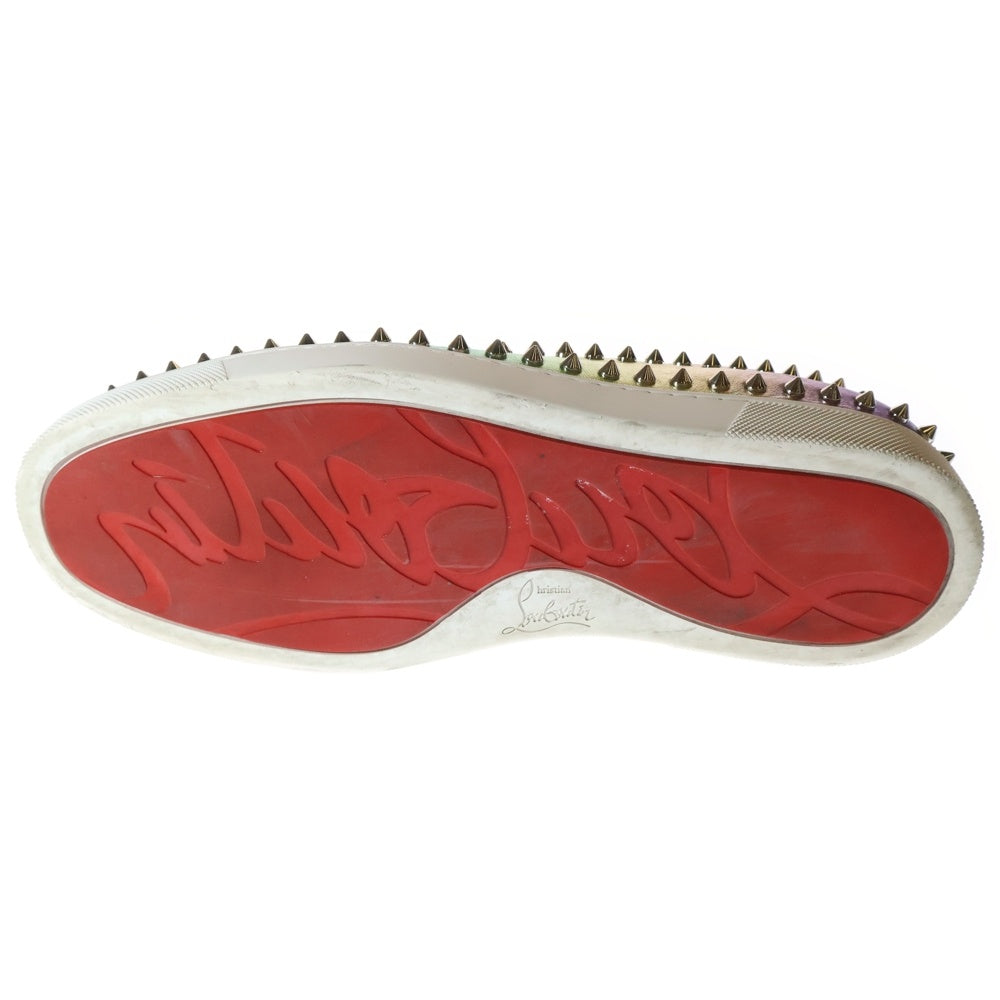 CHRISTIAN LOUBOUTIN(クリスチャンルブタン) PIK BOAT FLAT NAPPA LAM グラデーション ラムレザー スタッズ ローカットスニーカー グリーン