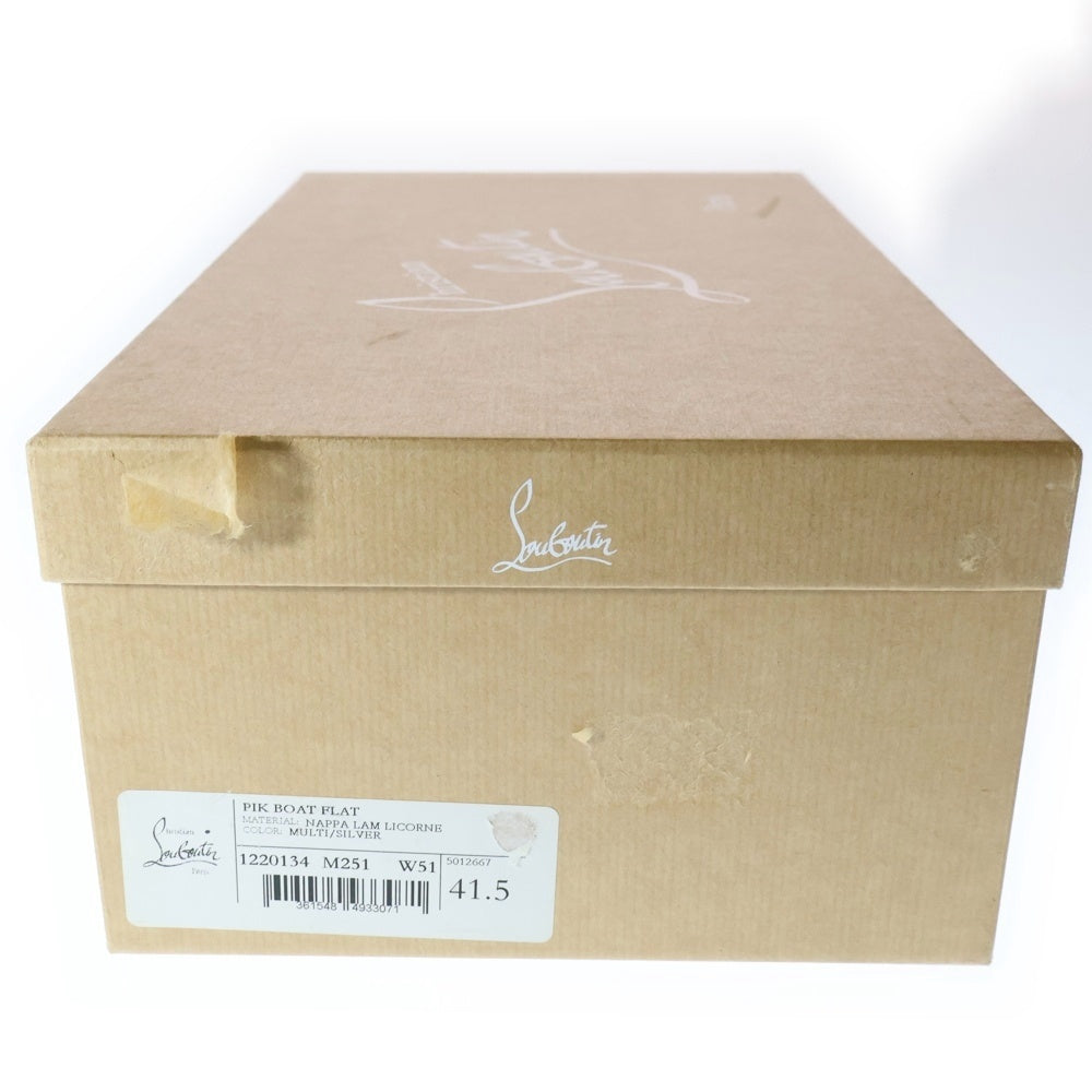 CHRISTIAN LOUBOUTIN(クリスチャンルブタン) PIK BOAT FLAT NAPPA LAM グラデーション ラムレザー スタッズ ローカットスニーカー グリーン
