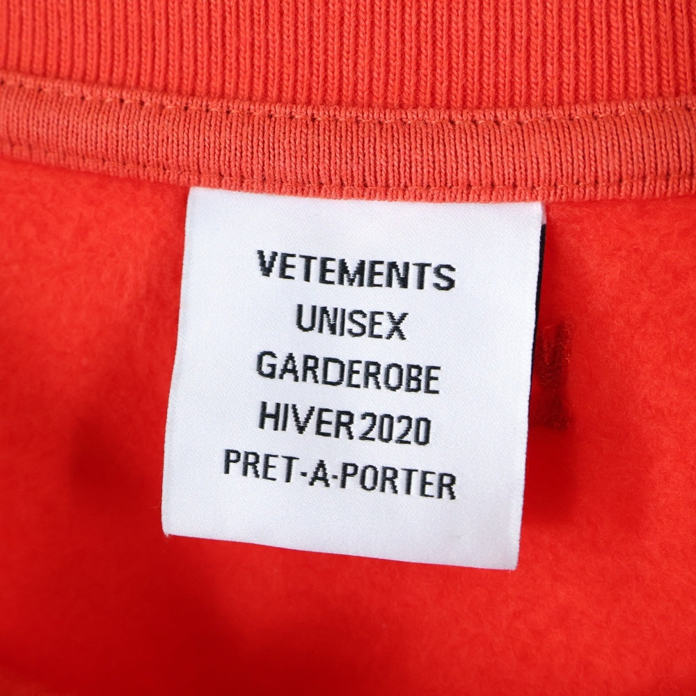 VETEMENTS(ヴェトモン) 20AW LOGO SWEAT SHIRT ロゴスウェットシャツ クルーネックトレーナー レッド UAH20TR726