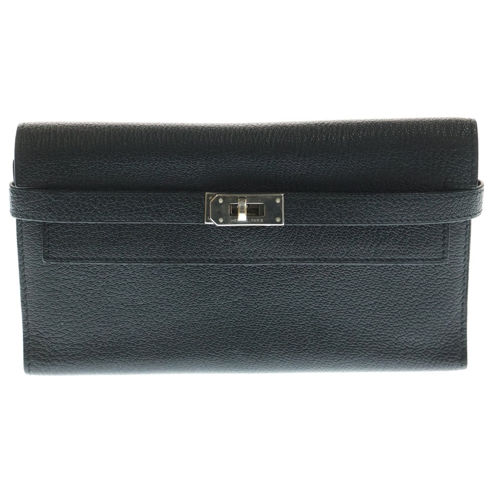 HERMES(エルメス) ケリーウォレット 長財布 □N刻印 シルバー金具 ブラック