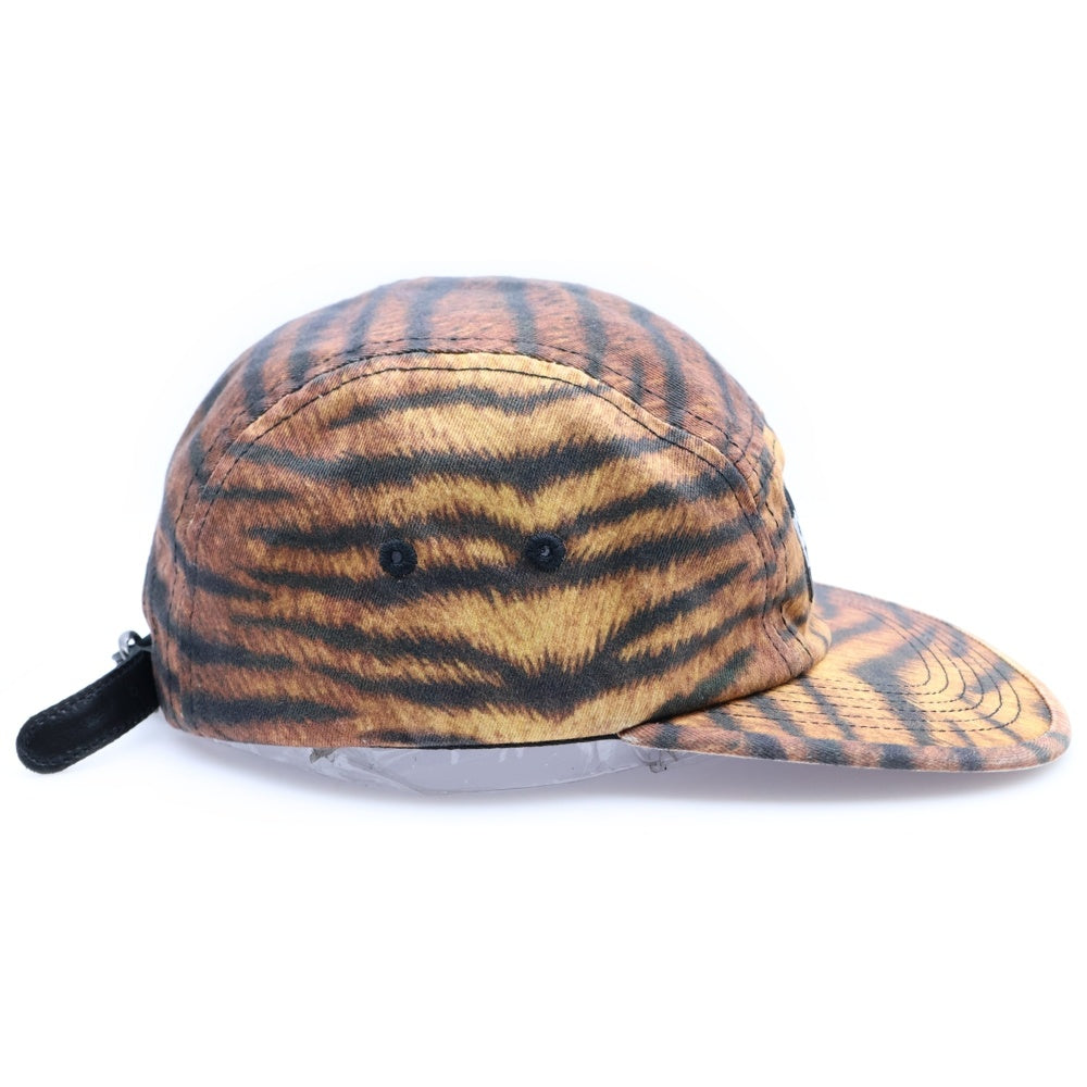 SUPREME(シュプリーム) 25AW Washed Chino Twill Camp Cap Tiger ボックスロゴ ウォッシュドチノツイル キャンプキャップ タイガー 帽子 ブラック/イエロー