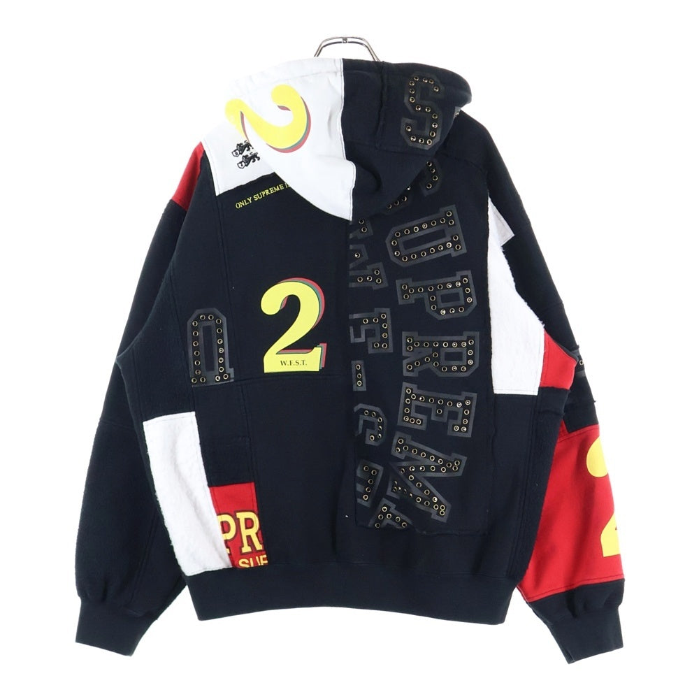 SUPREME(シュプリーム) 25SS Patchwork Zip Up Hooded Sweatshirt パッチワーク ジップアップスウェットパーカー フーディー ブラック