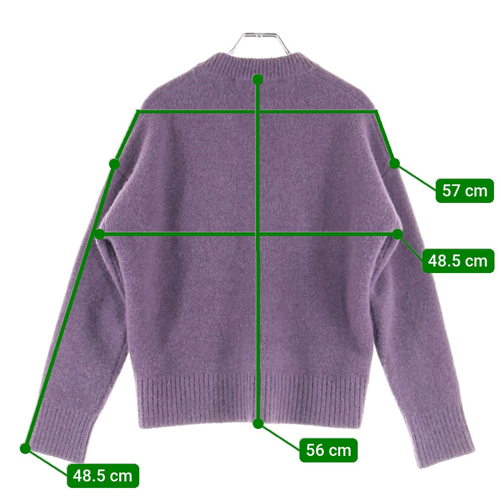 AMI Alexandre Mattiussi(アミアレクサンドルマテュッシ) ROUND NECK KNITS ハートロゴ ウールニットセーター パープル UKS025.KN0032
