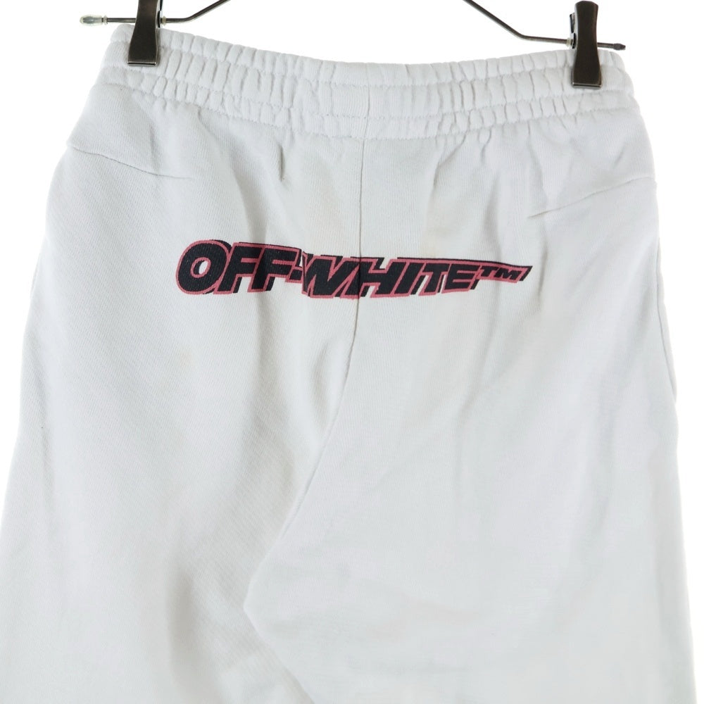 OFF-WHITE(オフホワイト) 19SS GREEN MAN SLIM SWEATPANTS ロゴプリント スウェットパンツ ホワイト OMCH014R19B97002