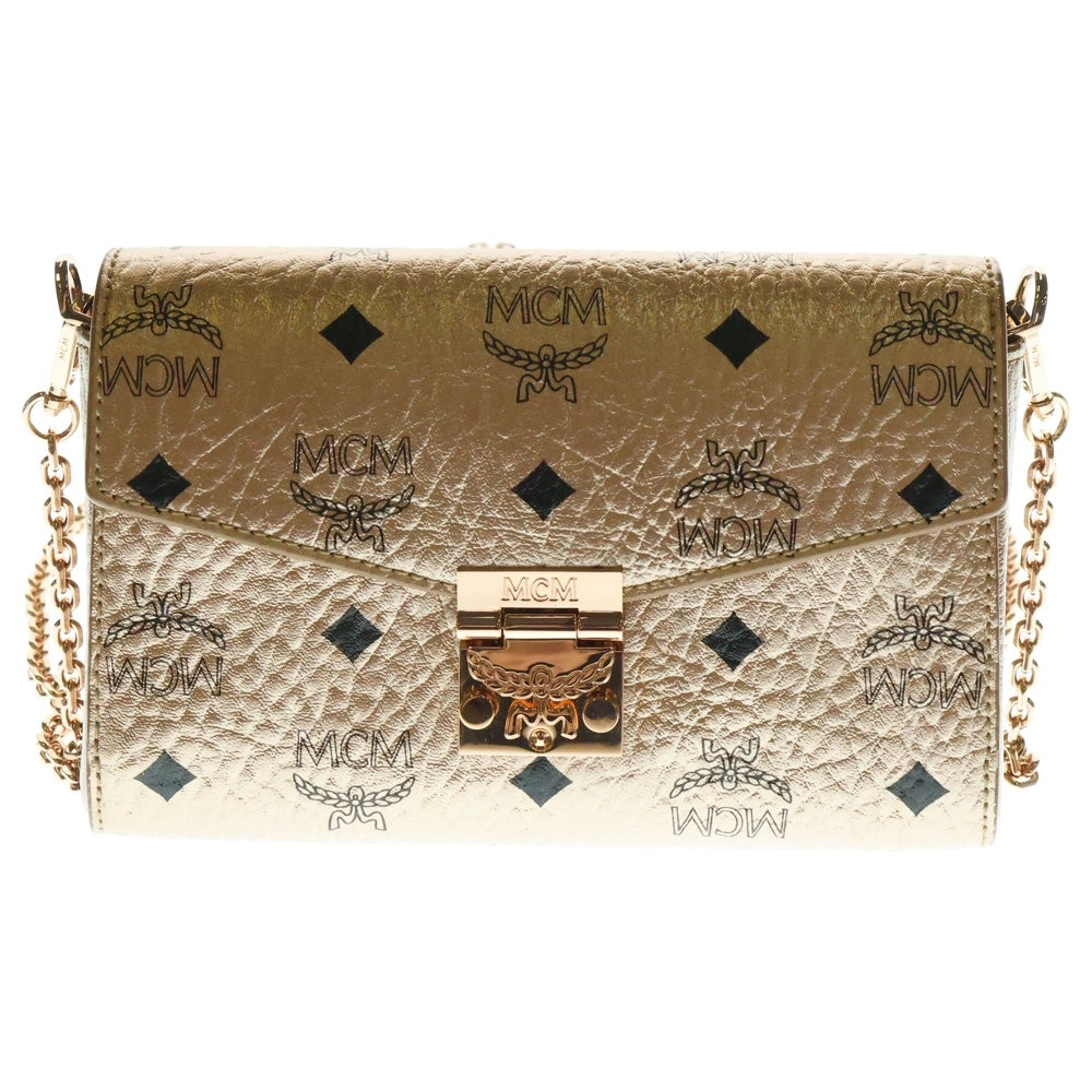 MCM(エム シー エム) Millie Flap Crossbody ミリーフラップ クロスボディ チェーン ショルダーバッグ ゴールド MYZ9SME04TC001