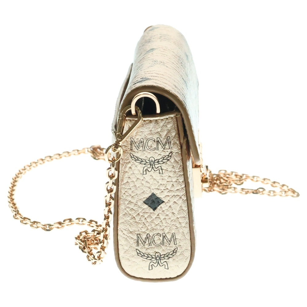 MCM(エム シー エム) Millie Flap Crossbody ミリーフラップ クロスボディ チェーン ショルダーバッグ ゴールド MYZ9SME04TC001
