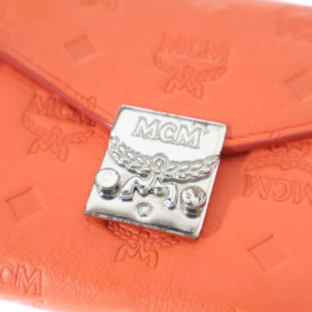 MCM(エム シー エム) ロゴスナップ ウォレット 三つ折り財布 オレンジ MYS9APA54O3001