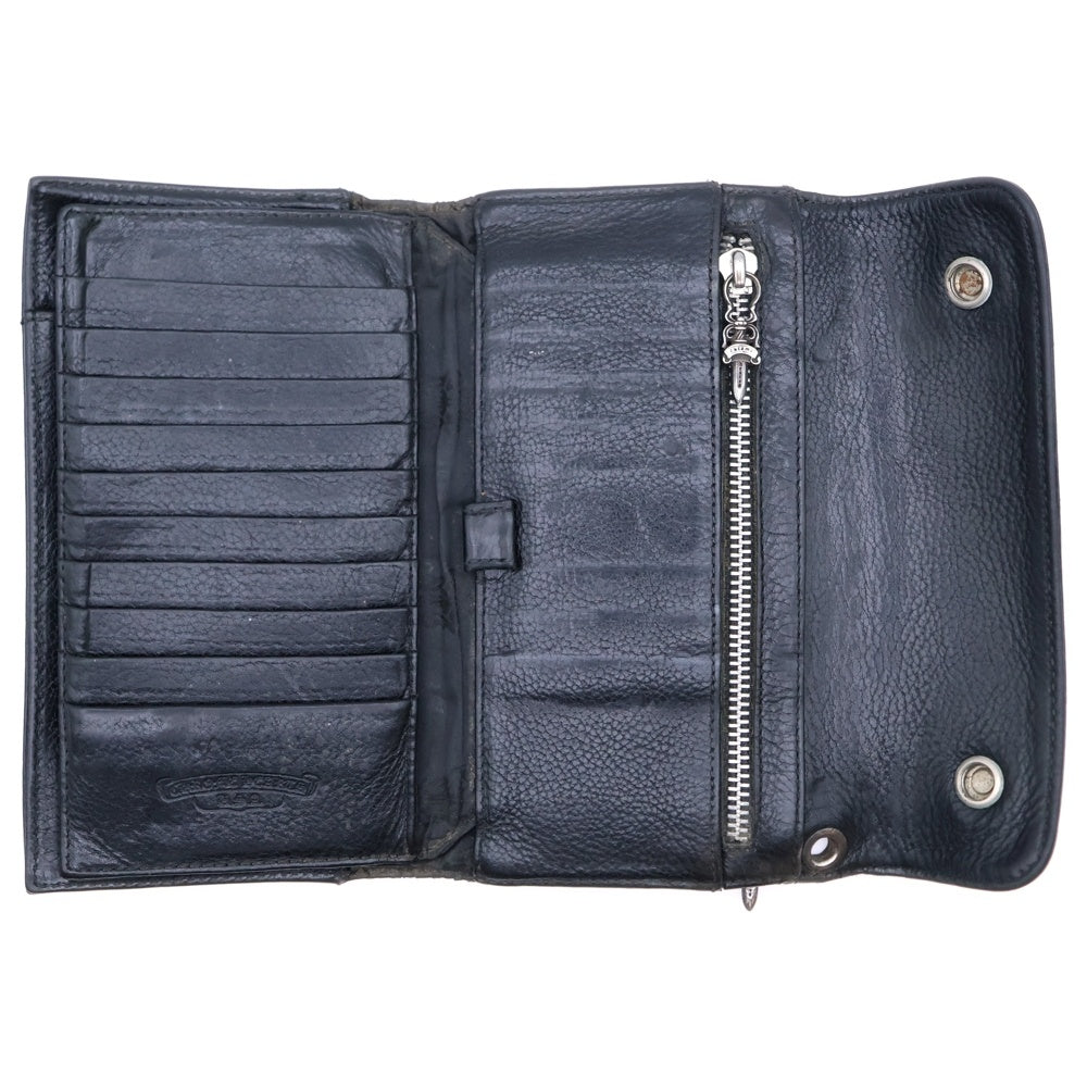 CHROME HEARTS(クロムハーツ) WAVE ウェーブ レザーウォレット 財布 ブラック BCA374
