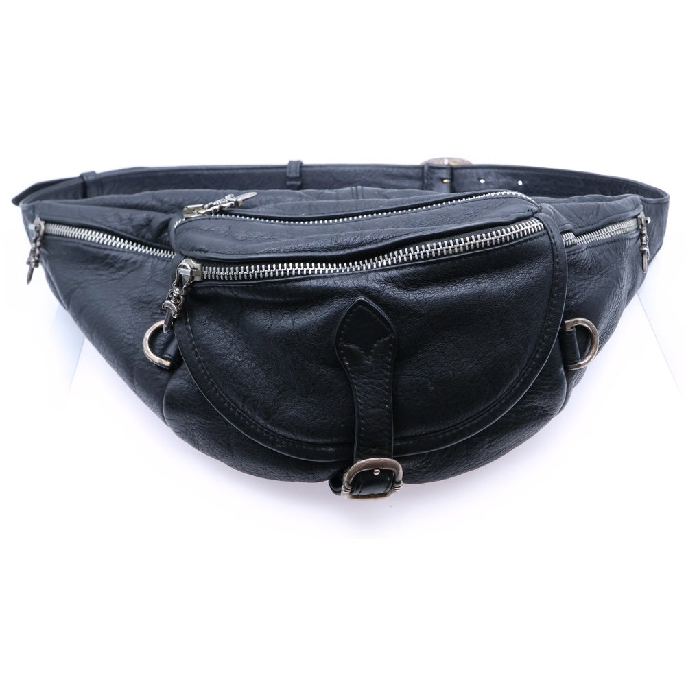 CHROME HEARTS(クロムハーツ) #1 SNAT PACK スナットパック ダガージップ ガンスリンガーベルト レザーウエストバッグ ブラック BCA378