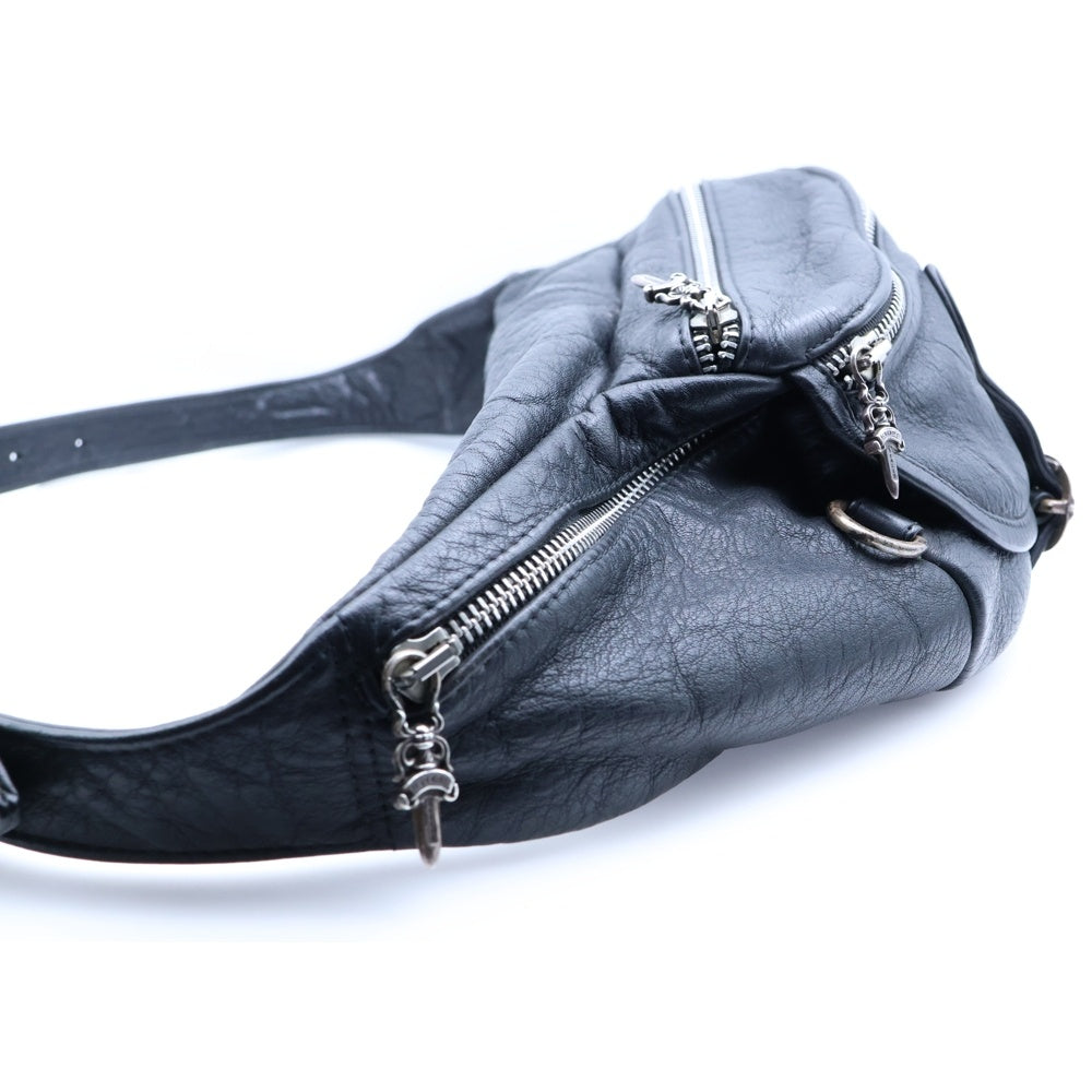 CHROME HEARTS(クロムハーツ) #1 SNAT PACK スナットパック ダガージップ ガンスリンガーベルト レザーウエストバッグ ブラック BCA378
