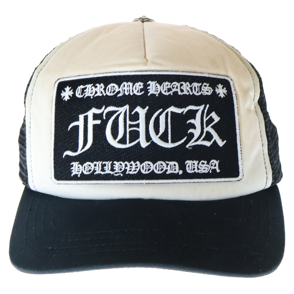 CHROME HEARTS(クロムハーツ) TRUCKER CAP CHパッチメッシュトラッカーキャップ クロスボール付 帽子 ブラック/ホワイト