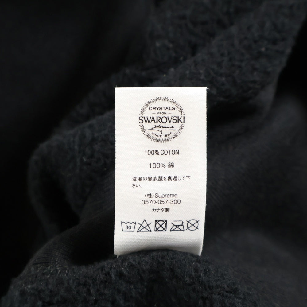 SUPREME(シュプリーム) 19SS ×Swarovski Box Logo Hooded Sweatshirt スワロフスキー ボックスロゴ フーディ スウェットプルオーバーパーカー ブラック