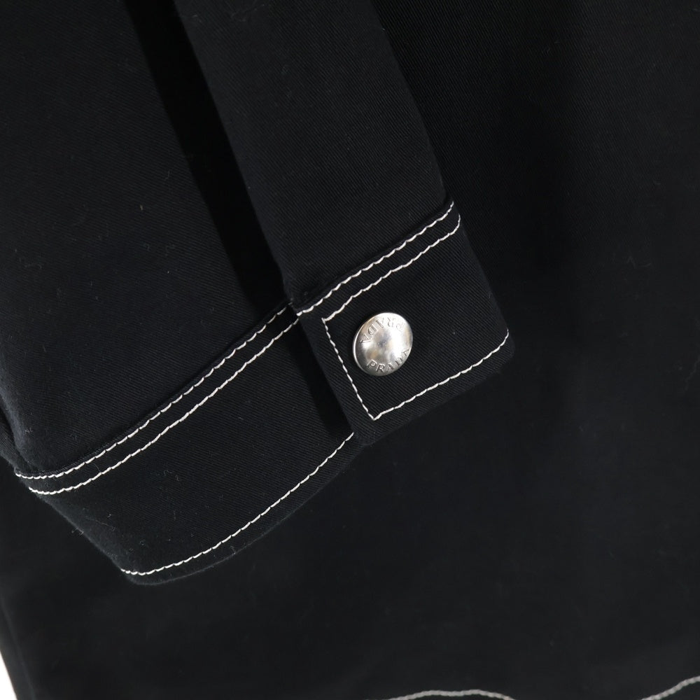 PRADA(プラダ) Overshirt トライアングルロゴ 長袖シャツ ブラック SC696 S232 108I