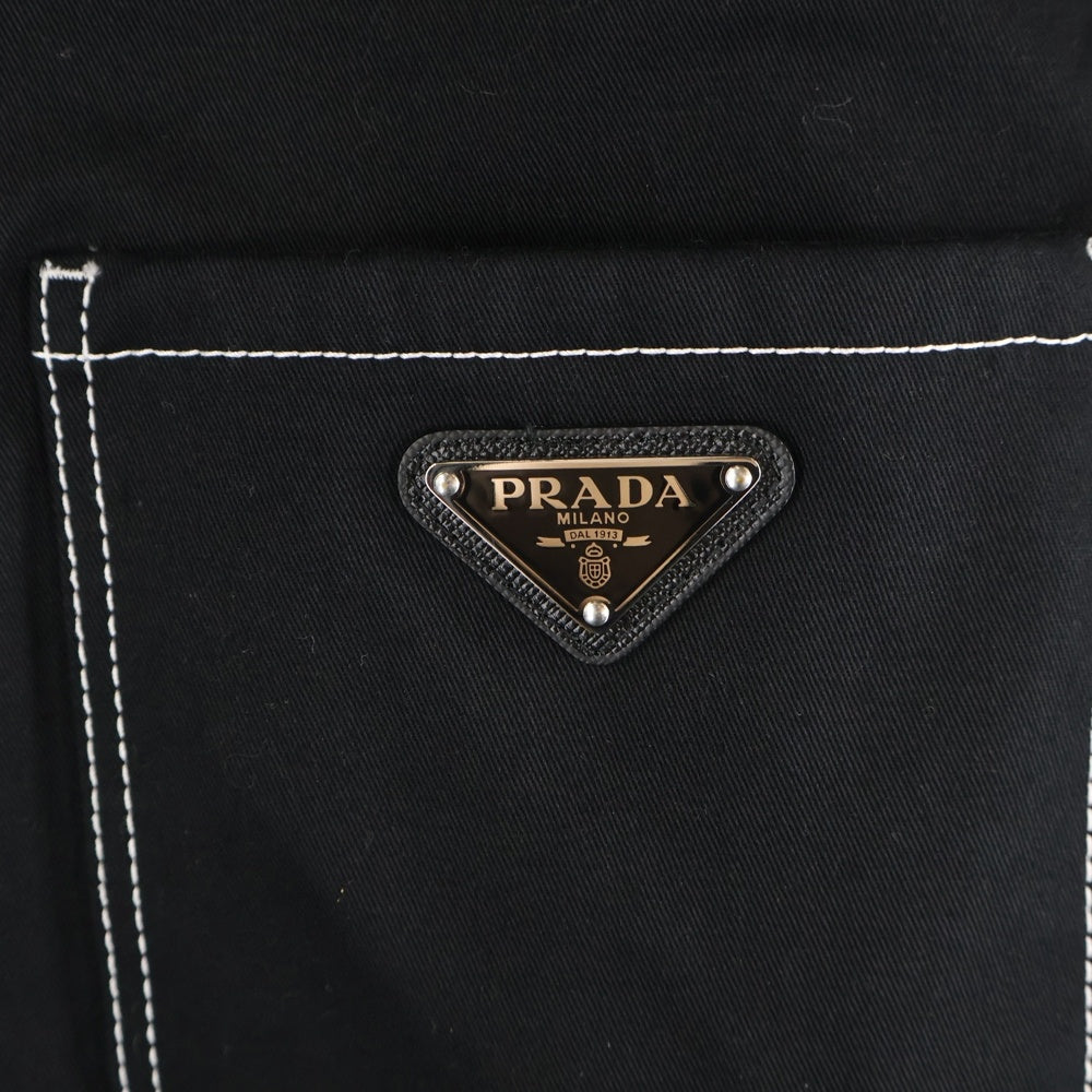 PRADA(プラダ) Overshirt トライアングルロゴ 長袖シャツ ブラック SC696 S232 108I