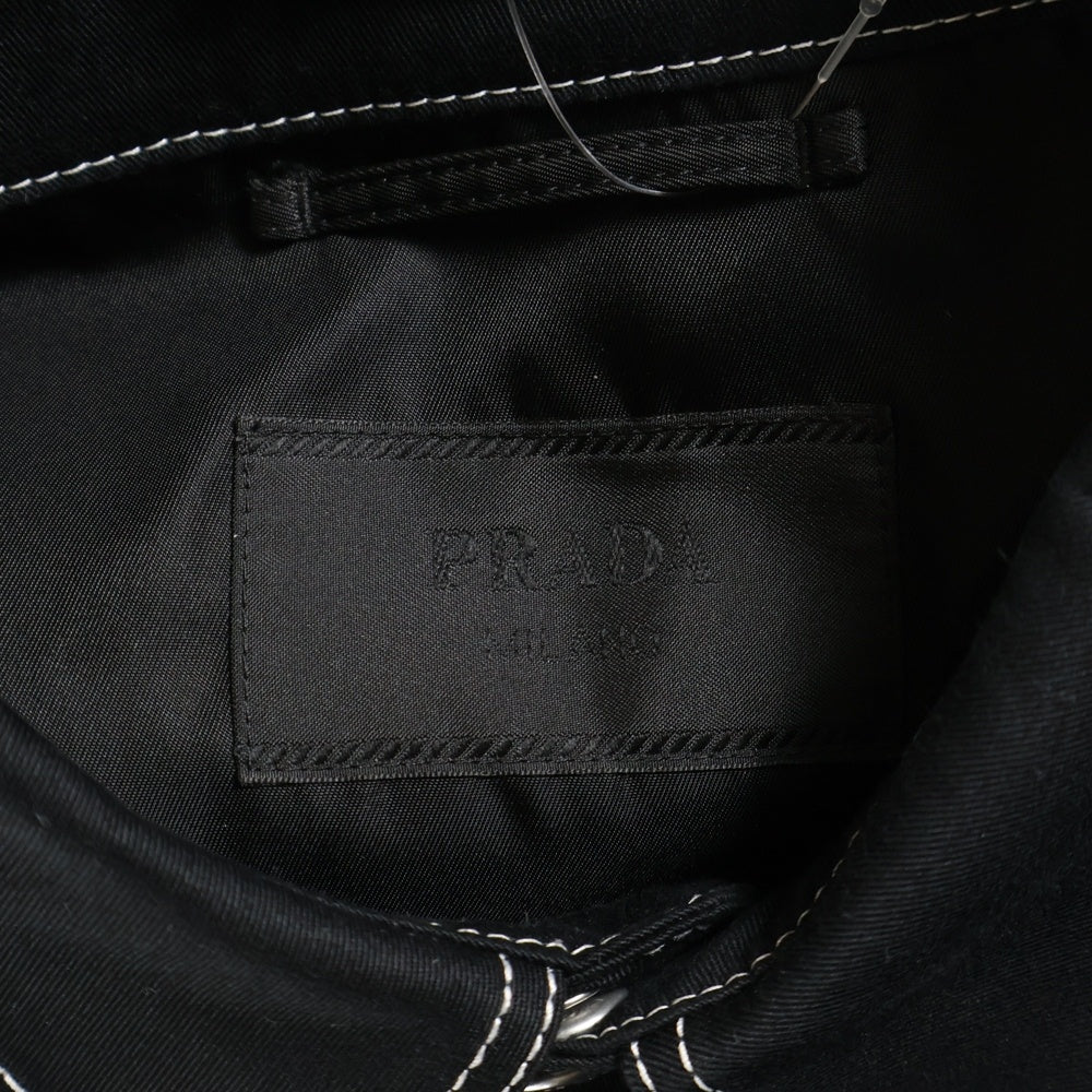 PRADA(プラダ) Overshirt トライアングルロゴ 長袖シャツ ブラック SC696 S232 108I
