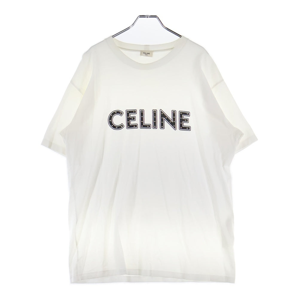 CELINE(セリーヌ) 21SS Studded Logo S/S Tee スタッズロゴTシャツ 半袖 カットソー ブラック 2X687501F