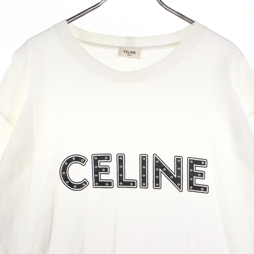 CELINE(セリーヌ) 21SS Studded Logo S/S Tee スタッズロゴTシャツ 半袖 カットソー ブラック 2X687501F