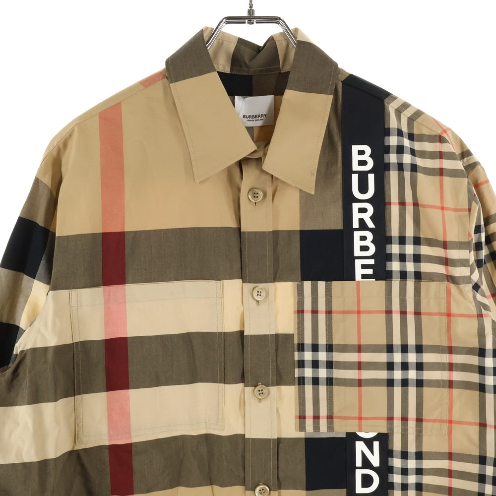 BURBERRY(バーバリー) 20AW ロゴパッチワークプリント長袖シャツ ベージュ 8033101