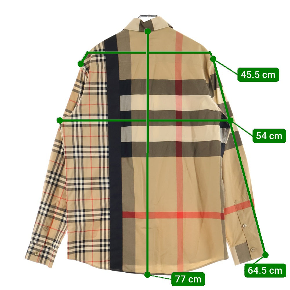 BURBERRY(バーバリー) 20AW ロゴパッチワークプリント長袖シャツ ベージュ 8033101