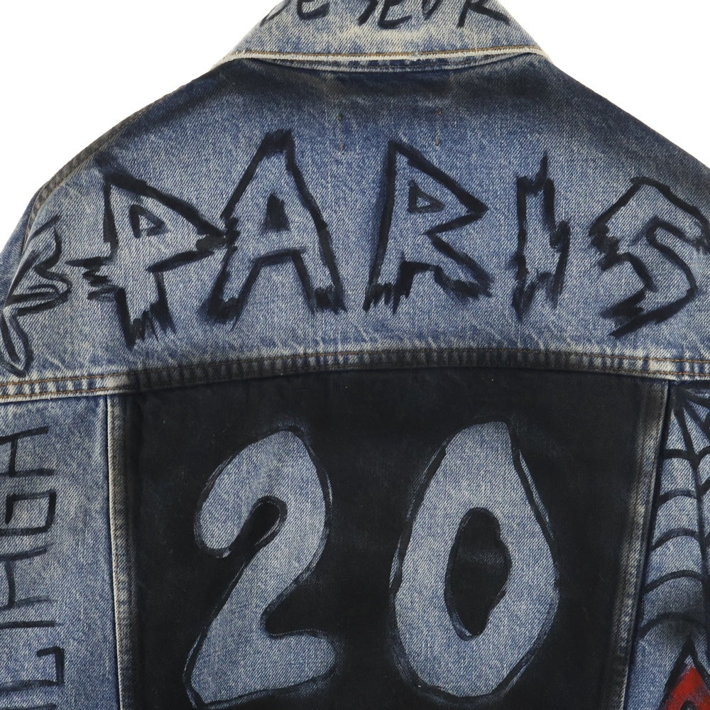 BALENCIAGA(バレンシアガ) GRAFFITI DENIM JACKET グラフィックデザイン オーバーサイズ デニムジャケット インディゴ 558716 TBP33