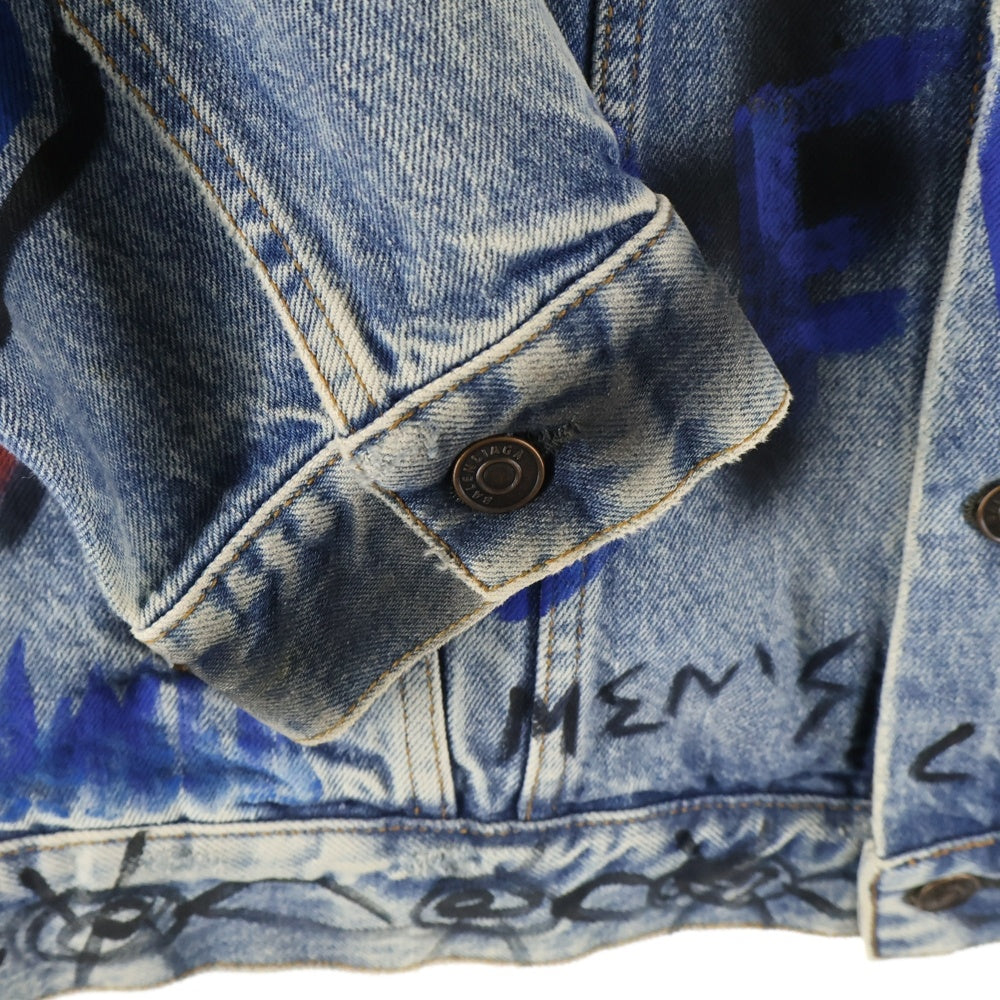 BALENCIAGA(バレンシアガ) GRAFFITI DENIM JACKET グラフィックデザイン オーバーサイズ デニムジャケット インディゴ 558716 TBP33