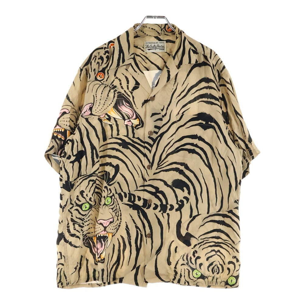 WACKO MARIA(ワコマリア) TIM LEHI S/S HAWAIIAN SHIRT TYPE 1 ティムリーハイ ハワイアン半袖シャツ アロハシャツ タイガー ブラウン TIMLEHI-WM-HI18
