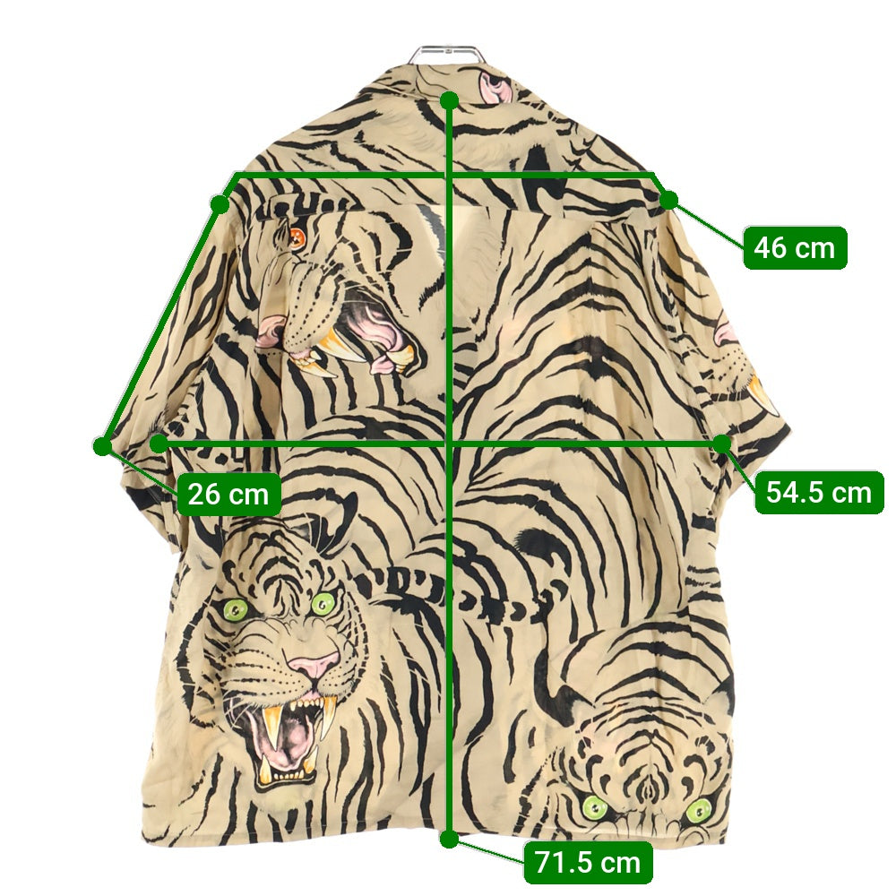 WACKO MARIA(ワコマリア) TIM LEHI S/S HAWAIIAN SHIRT TYPE 1 ティムリーハイ ハワイアン半袖シャツ アロハシャツ タイガー ブラウン TIMLEHI-WM-HI18