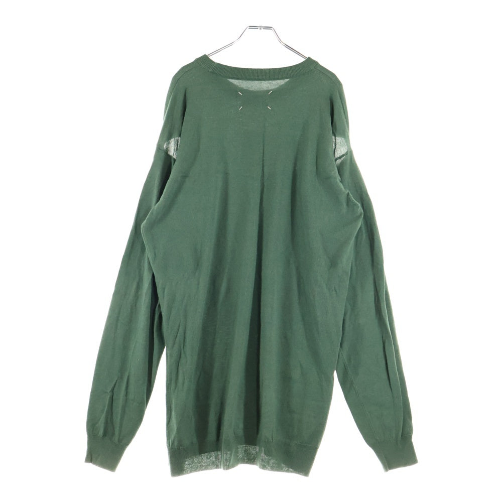 Maison Margiela(メゾンマルジェラ) 20SS Wool One Peace ショルダーカットオフ クルーネック ウールニットワンピース グリーン レディース S51CU0169 S17248