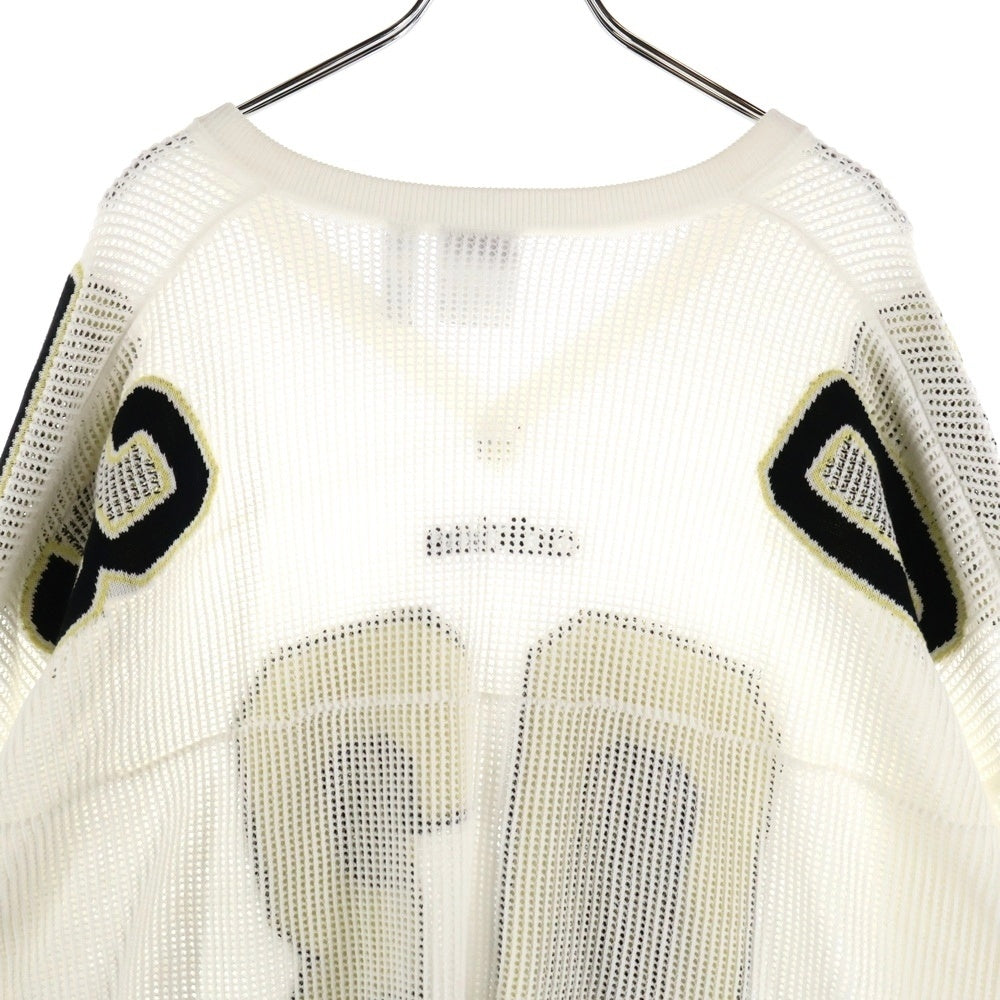 adidas(アディダス) Adilenium Season3 Knit Jersey Vネック 半袖ニットジャージー メッシュシャツ ホワイト JX1699