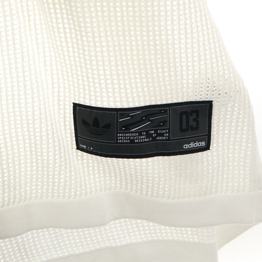 adidas(アディダス) Adilenium Season3 Knit Jersey Vネック 半袖ニットジャージー メッシュシャツ ホワイト JX1699