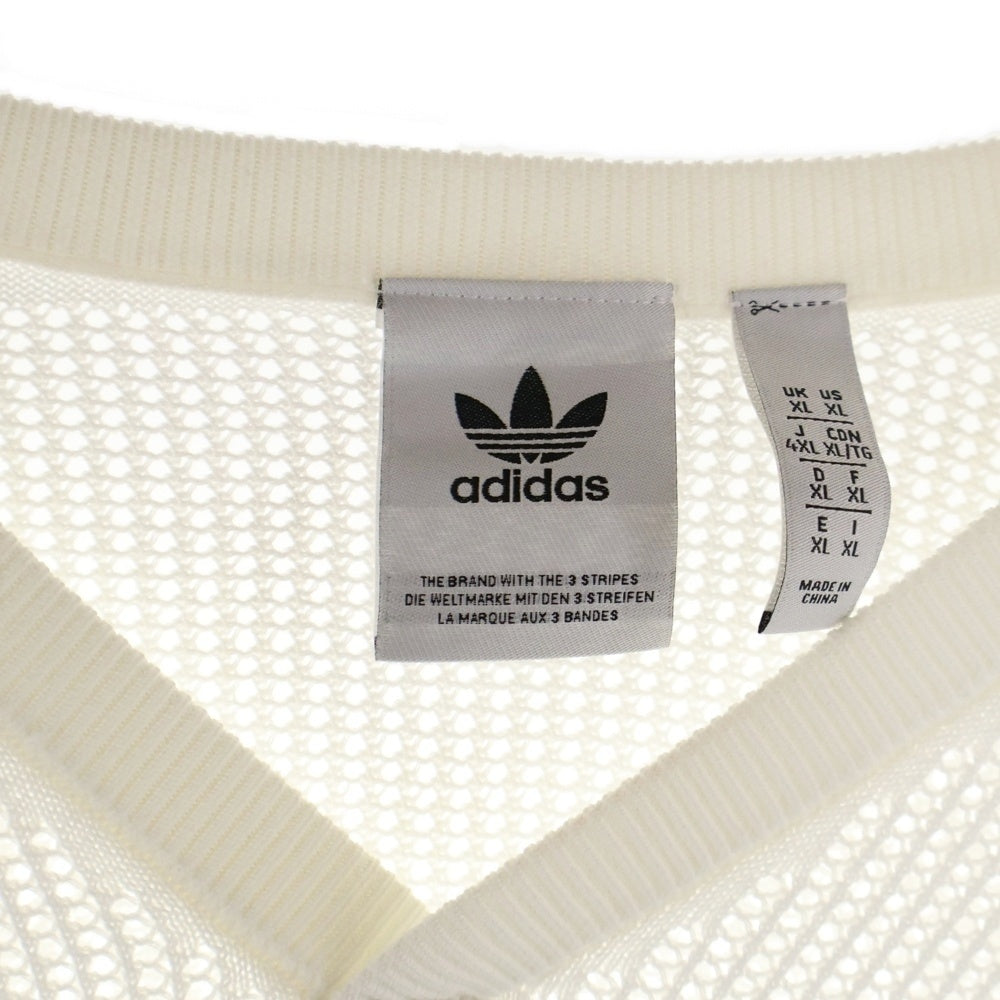adidas(アディダス) Adilenium Season3 Knit Jersey Vネック 半袖ニットジャージー メッシュシャツ ホワイト JX1699