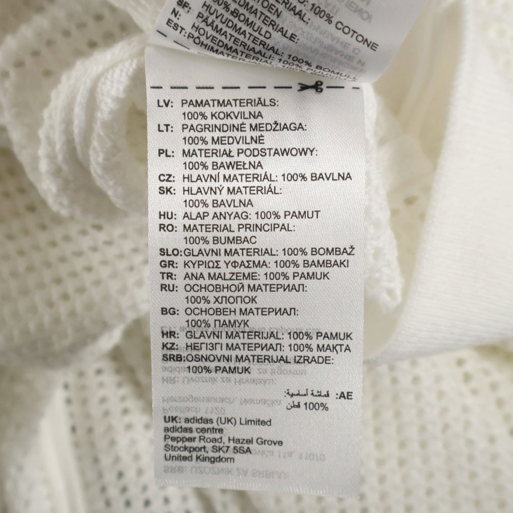 adidas(アディダス) Adilenium Season3 Knit Jersey Vネック 半袖ニットジャージー メッシュシャツ ホワイト JX1699