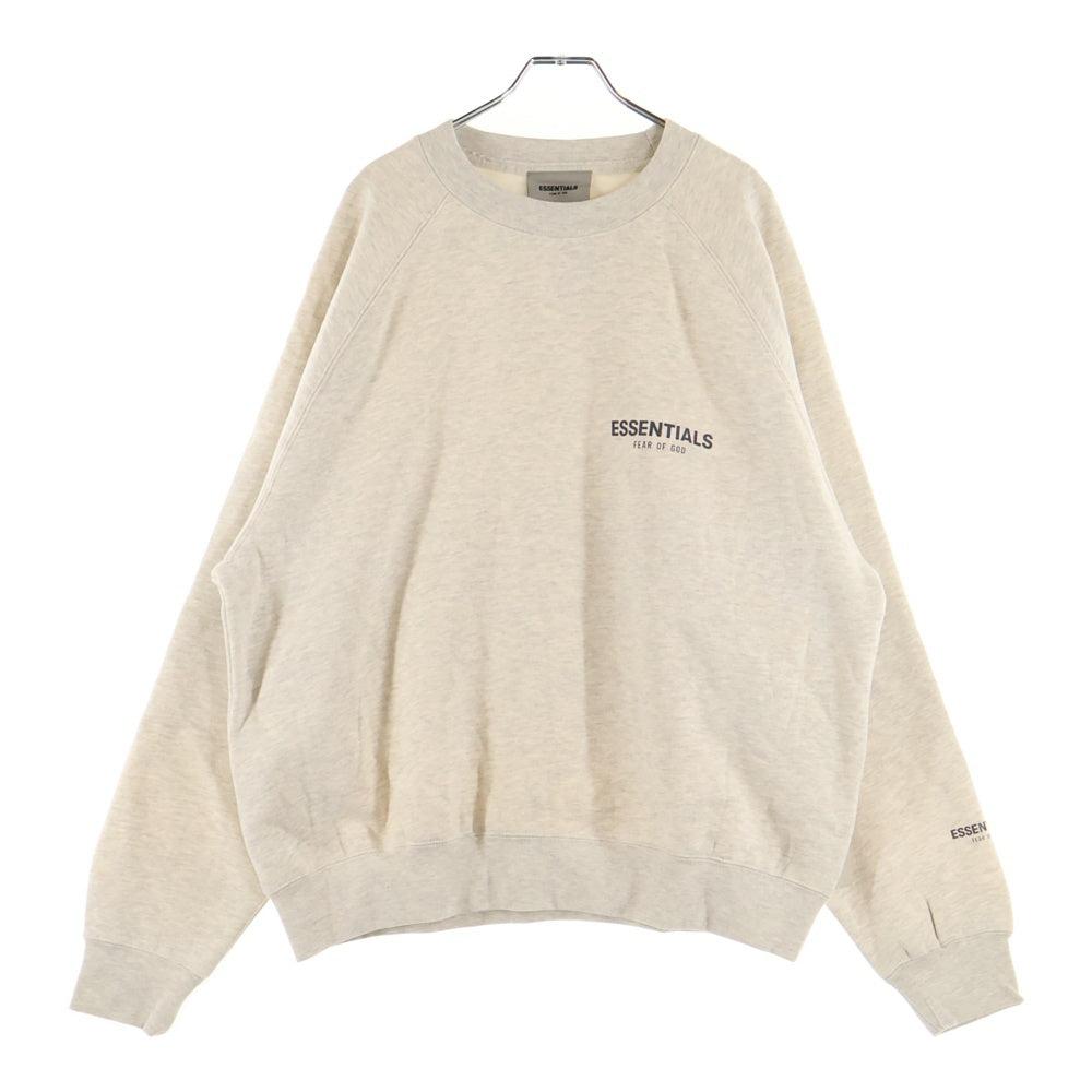 FEAR OF GOD ESSENTIALS(フィアオブゴッド エッセンシャルズ) SWEATSHIRT リフレクターロゴ クルーネックスウェットトレーナー グレージュ