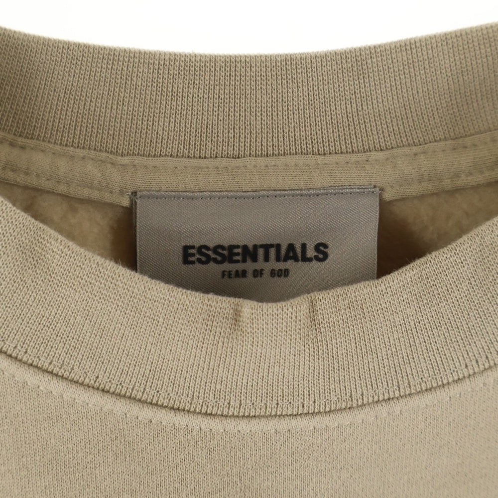 FEAR OF GOD ESSENTIALS(フィアオブゴッド エッセンシャルズ) SWEATSHIRT リフレクターロゴ クルーネックスウェットトレーナー ベージュ