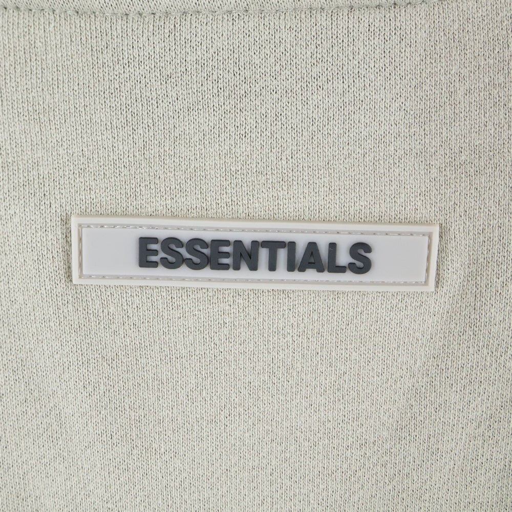 FEAR OF GOD ESSENTIALS(フィアオブゴッド エッセンシャルズ) HALF ZIP SWEAT POLO SHIRT ラバーロゴ ハーフジップ スウェットポロシャツ ベージュ