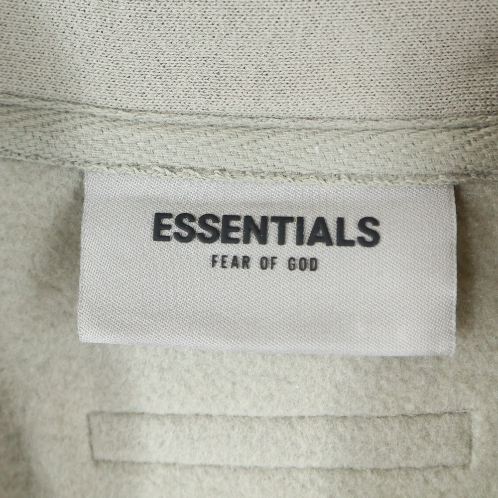 FEAR OF GOD ESSENTIALS(フィアオブゴッド エッセンシャルズ) HALF ZIP SWEAT POLO SHIRT ラバーロゴ ハーフジップ スウェットポロシャツ ベージュ