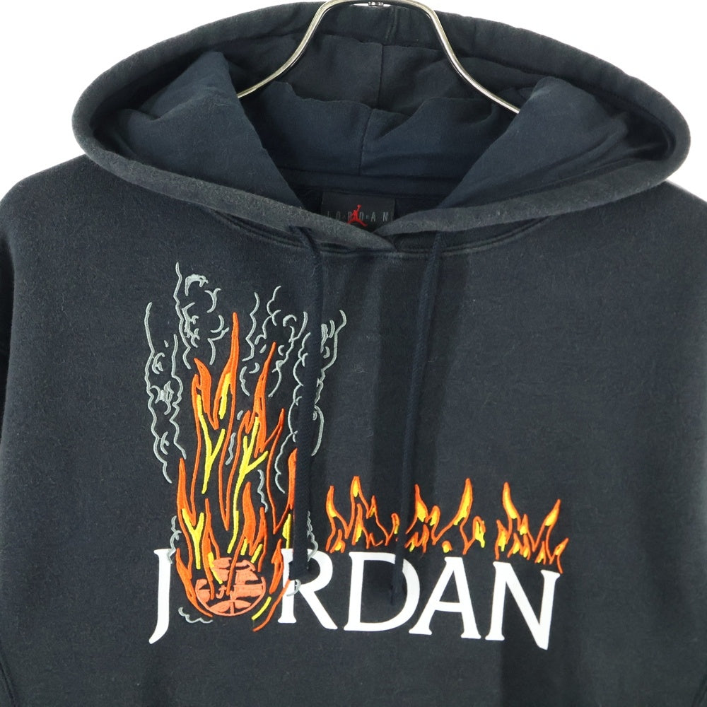 NIKE(ナイキ) 19SS ×TRAVIS SCOTT Jordan SRT Fleece Hoodie トラヴィススコット 刺繍プルオーバースウェットパーカー フーディー ブラック CK4039-010
