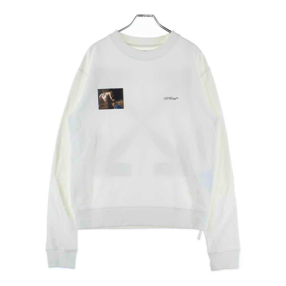 OFF-WHITE(オフホワイト) 20AW Caravaggio Angel Arrow Logo Sweatshirt カラヴァッジョ クルーネックスウェットトレーナー ホワイト OMBA025E20FLE005