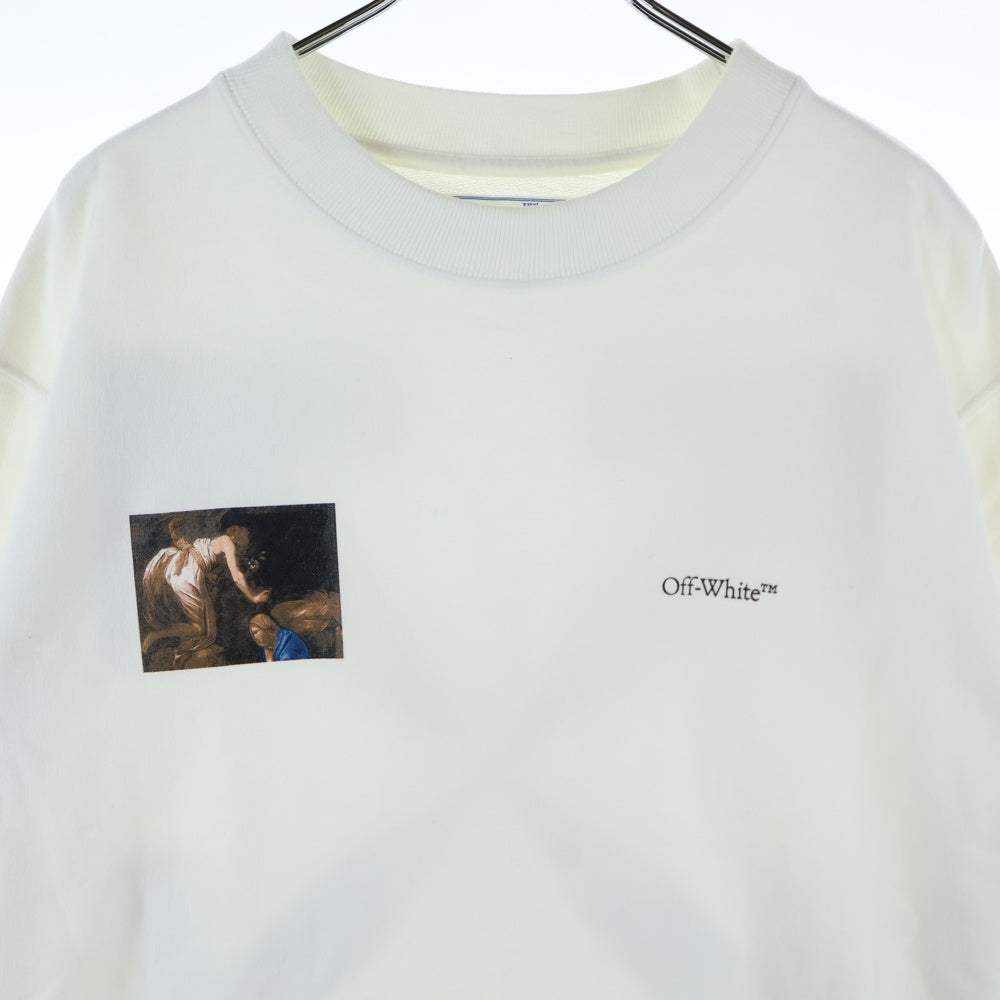OFF-WHITE(オフホワイト) 20AW Caravaggio Angel Arrow Logo Sweatshirt カラヴァッジョ クルーネックスウェットトレーナー ホワイト OMBA025E20FLE005