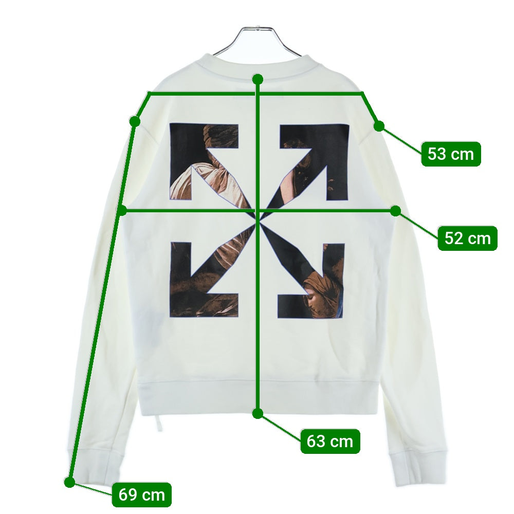 OFF-WHITE(オフホワイト) 20AW Caravaggio Angel Arrow Logo Sweatshirt カラヴァッジョ クルーネックスウェットトレーナー ホワイト OMBA025E20FLE005