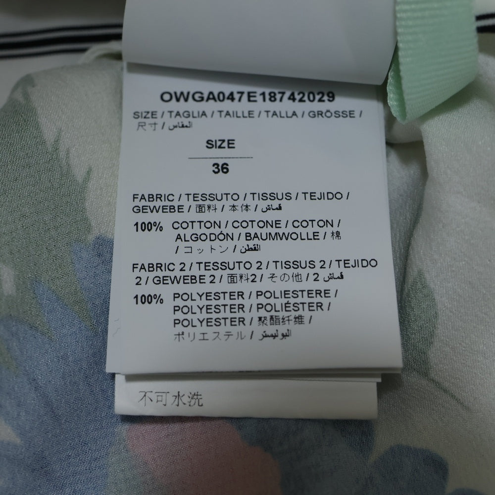 OFF-WHITE(オフホワイト) 18AW Stripe Shirt 長袖ストライプシャツ ホワイト レディース OWGA047E18742029