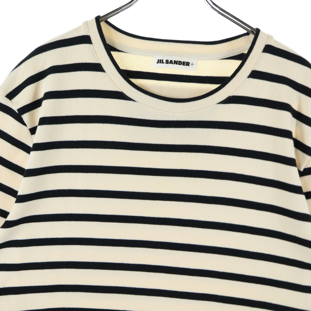 JIL SANDER +(ジルサンダープラス) HORIZONTAL STRIPE T-SHIRT ボーダー半袖Tシャツ アイボリー JPUU707536