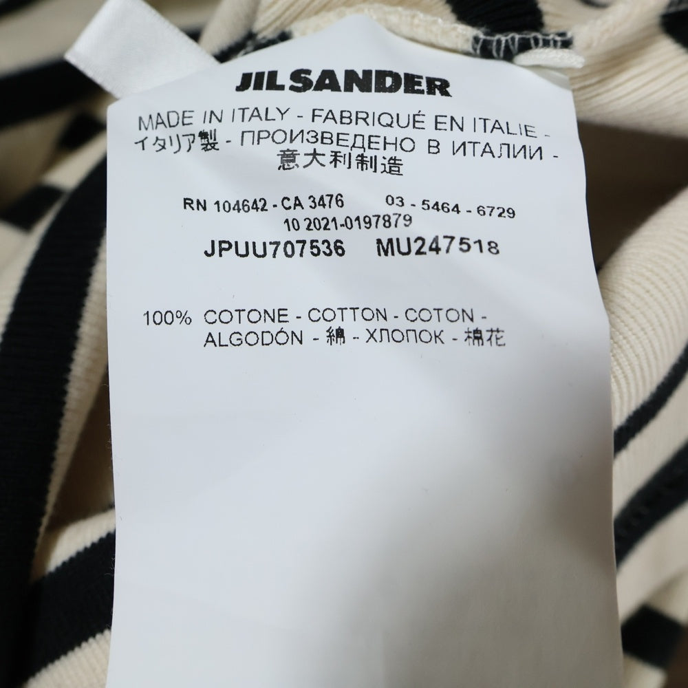 JIL SANDER +(ジルサンダープラス) HORIZONTAL STRIPE T-SHIRT ボーダー半袖Tシャツ アイボリー JPUU707536